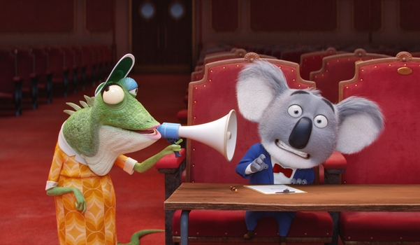 Academy Award® winner MATTHEW MCCONAUGHEY stars as dapper koala Buster Moon and writer/director GARTH JENNINGS voices elderly lizard Miss Crawly in the event film "Sing," from Illumination Entertainment and Universal Pictures.